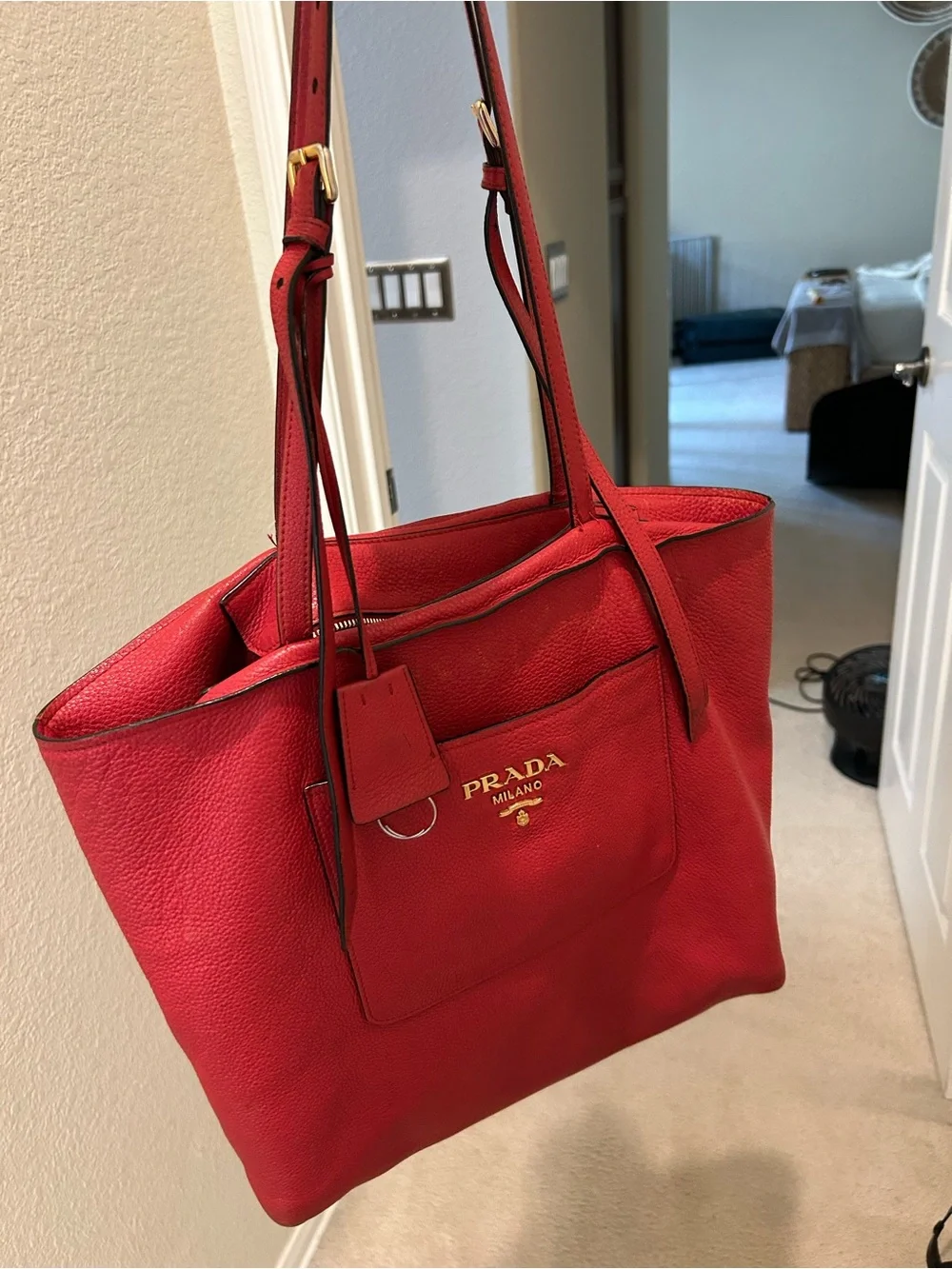 Prada Red Leather Tote
